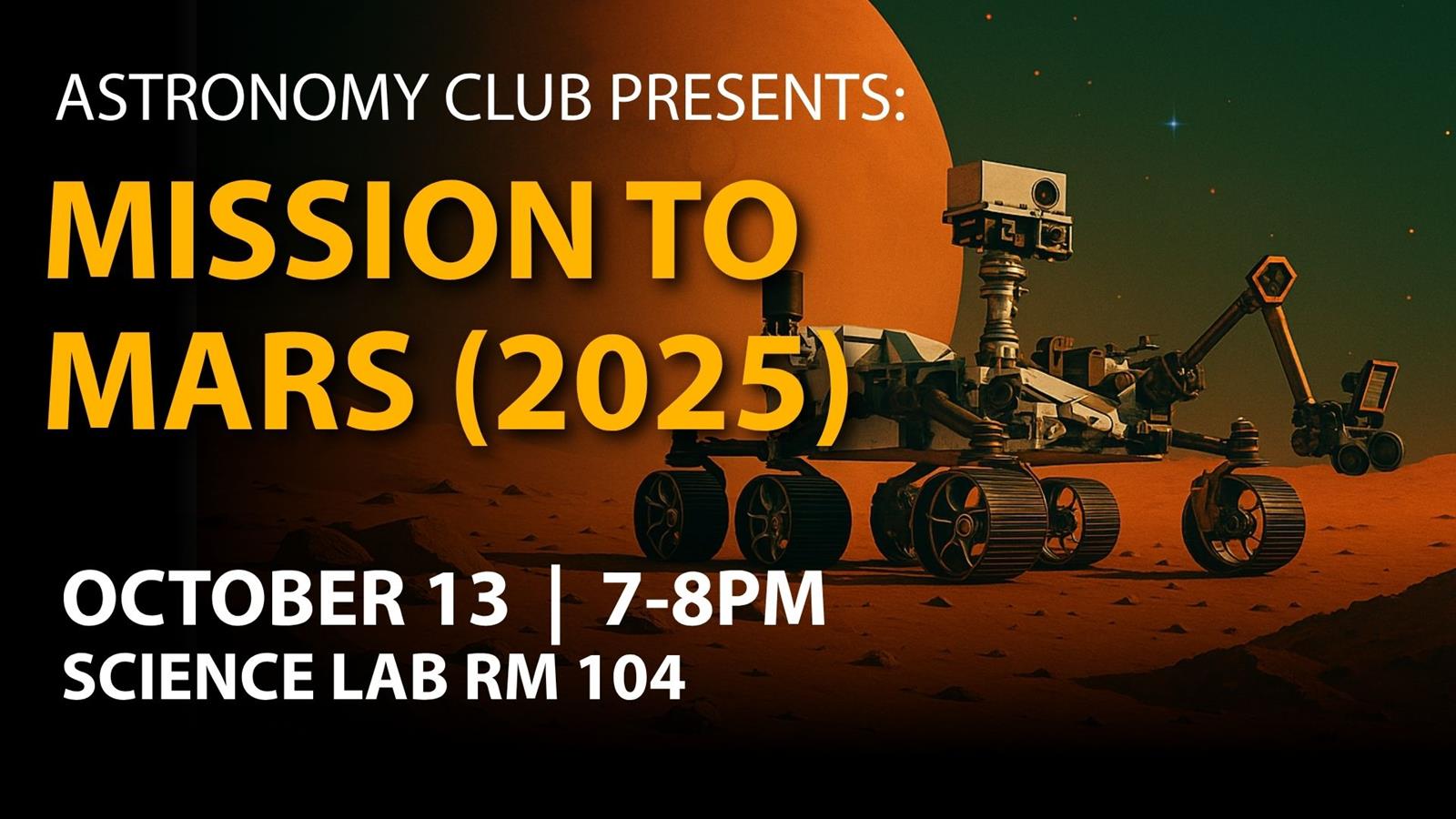 Astronomuy Club Presents: Mission to Mars - image